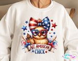 All American Chick | Fourth of July | PNG Sublimation File