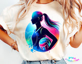 Volleyball Neon Silhouette | PNG Print File