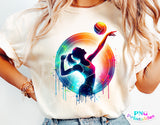 Volleyball Neon Silhouette | PNG Print File