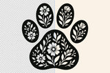 Floral Paw Print | SVG Cut File