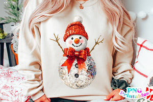 Disco Ball Snowman | Sublimation PNG