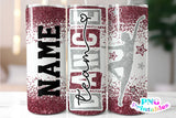 Dance Glitter 20 oz Skinny Tumbler Maroon and Silver | PNG Sublimation File