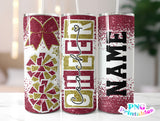 Cheer Coach Glitter 20 oz Skinny Tumbler png Design - Maroon and Gold
