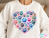 Paw Prints Heart | PNG Sublimation File