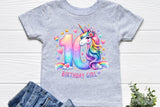 Birthday Girl Tenth Birthday Unicorn | PNG Print File
