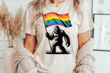 Pride Flag with Sasquatch | LGBTQ Pride PNG File