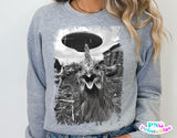 Chicken Alien Abduction Selfie | PNG Sublimation File