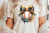 Baseball With Bow | PNG Sublimation File