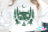 Retro Camper Scene Camping | PNG Sublimation File