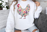 Floral Chicken | PNG Sublimation File