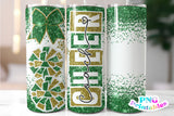 Cheer Coach Glitter 20 oz Skinny Tumbler png Design - Green and Gold