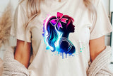 Neon Cheerleader | PNG Sublimation File