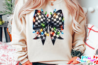 Checkered Christmas Bow | Sublimation PNG