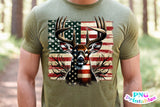 American Flag and Deer | Hunting PNG Print File