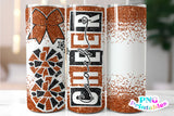 Cheer Coach Glitter 20 oz Skinny Tumbler png Design -  Black and Orange