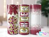 Cheer Coach Glitter 20 oz Skinny Tumbler png Design - Maroon and Gold