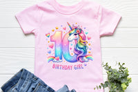 Birthday Girl Tenth Birthday Unicorn | PNG Print File