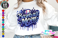 Baseball Mom Airbrushed | PNG Sublimation File