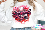 Baseball Mom Airbrushed | PNG Sublimation File