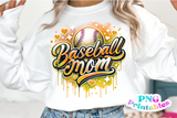 Baseball Mom Airbrushed | PNG Sublimation File