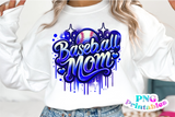 Baseball Mom Airbrushed | PNG Sublimation File