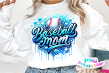 Baseball Mom Airbrushed | PNG Sublimation File