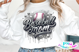 Baseball Mom Airbrushed | PNG Sublimation File