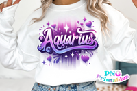Aquarius Airbrushed | Zodiac PNG File