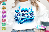 Aquarius Airbrushed | Zodiac PNG File