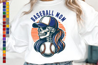 Baseball Mom Skeleton | PNG Sublimation File