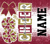 Cheer Coach Glitter 20 oz Skinny Tumbler png Design - Maroon and Gold