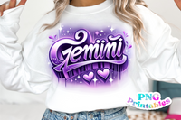 Gemini Airbrushed | Zodiac PNG File