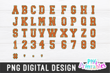 Glitter Alphabet Orange, Green and White | Sublimation PNG