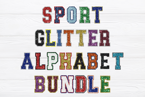 Glitter Sport Alphabet Bundle | Sublimation PNGs