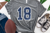 Glitter Sport Alphabet png Navy Blue and White