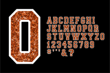 Glitter Sport Alphabet png Orange and Matte White