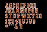 Glitter Sport Alphabet png Orange and Matte White