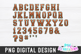 Sequin Alphabet Kelly Orange & Hunter Green | Sublimation PNG