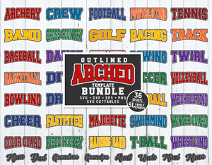 Sports Outlined Arched Template Bundle
