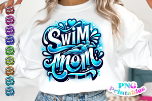 Swim Mom Airbrushed | PNG File