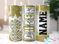 Cheer Glitter 20 oz Skinny Tumbler png Design -  Gold and Silver