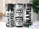 Cheer Glitter 20 oz Skinny Tumbler png Design -  Black and Silver