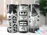 Cheer Glitter 20 oz Skinny Tumbler png Design -  Black and Silver