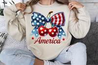America Coquette Bow and Cherries | Fourth of July | PNG Sublimation File