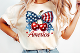 America Coquette Bow and Cherries | Fourth of July | PNG Sublimation File