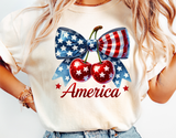 America Coquette Bow and Cherries | Fourth of July | PNG Sublimation File