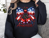 America Coquette Bow and Cherries | Fourth of July | PNG Sublimation File