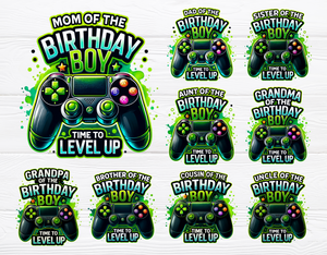 Family of the Gamer Birthday Boy png Bundle