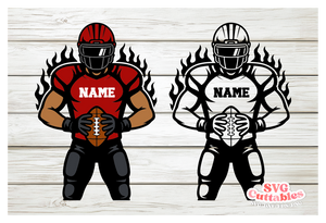 Football Player with Flames | SVG Cut File