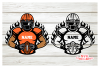 Football Player with Flames | SVG Cut File
